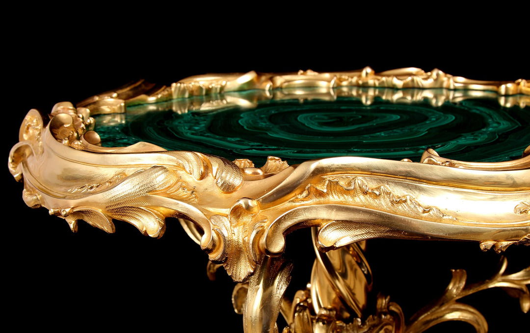 Rococo Bronze &amp; Malachite Table