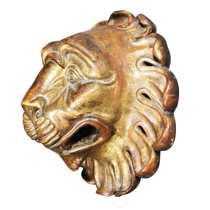 Carved giltwood lion mask showcasing Regency style and craftsmanship by Collection CK10