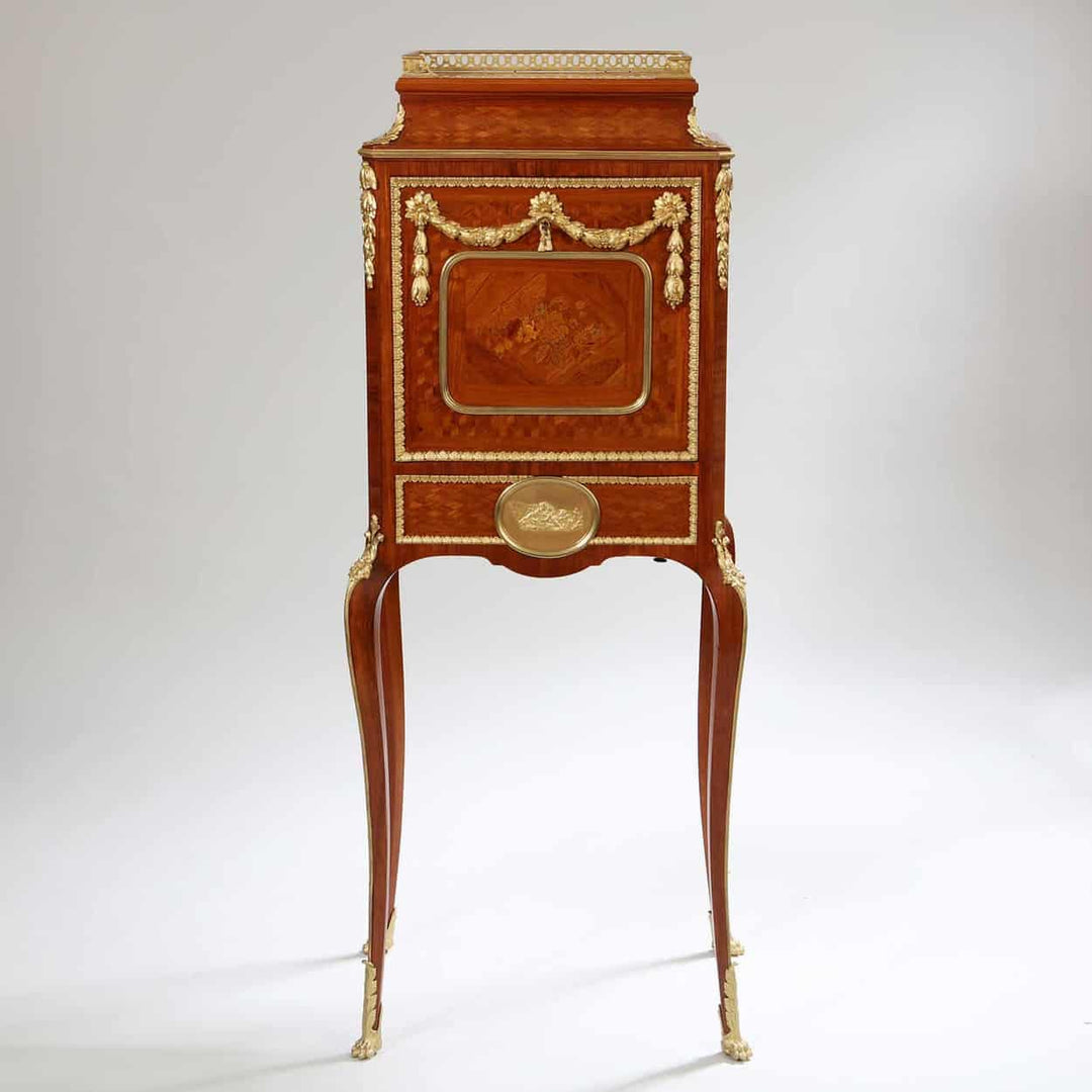 Napoleon III Fall Front Secretaire Cabinet with gilt bronze mounts by Nwtiques