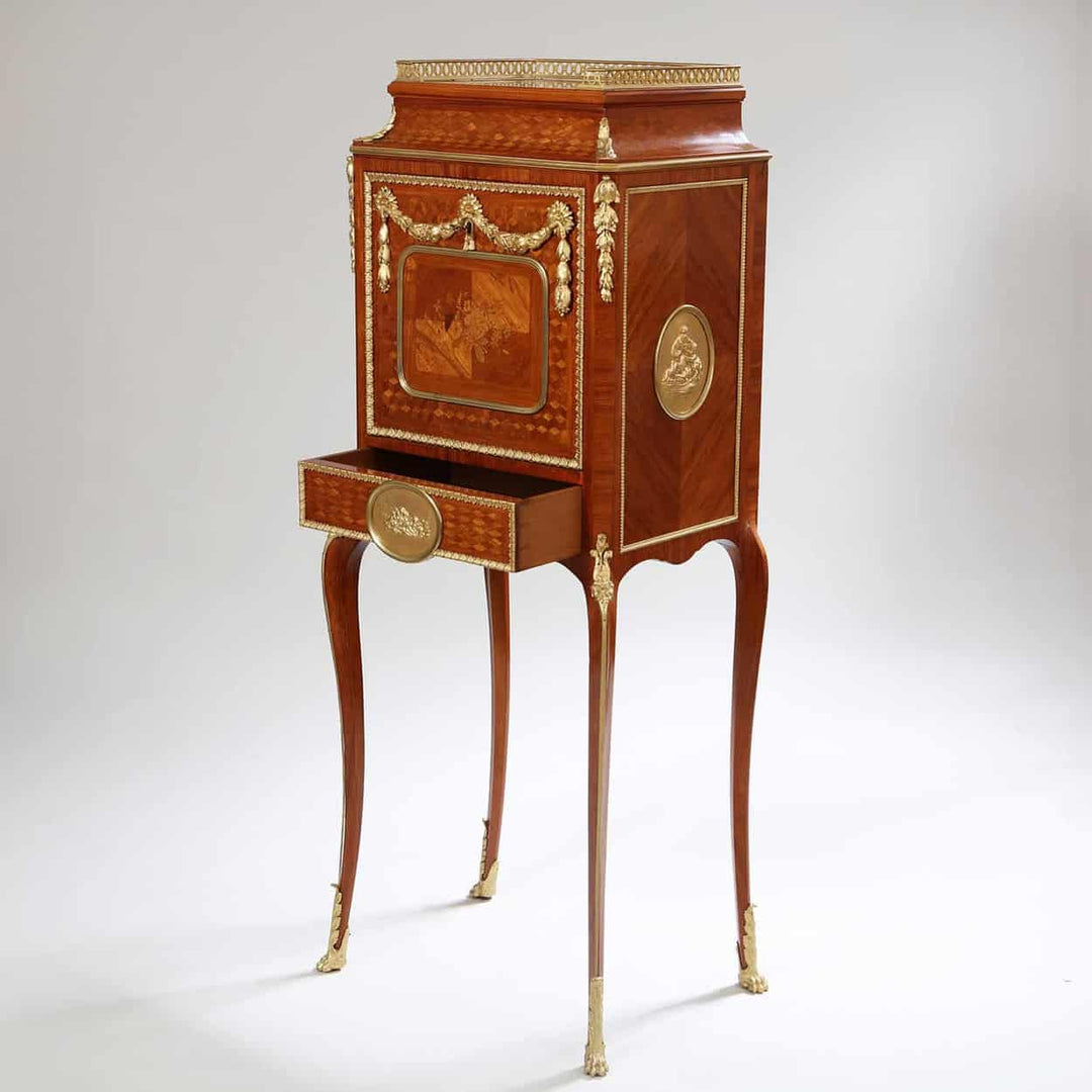 Napoleon III Fall Front Secretaire Cabinet with gilt bronze mounts by Nwtiques
