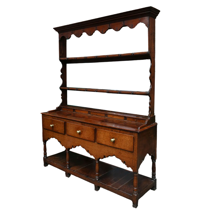 18th century oak Welsh dresser with three drawers and shelves in original condition by Collection CK20