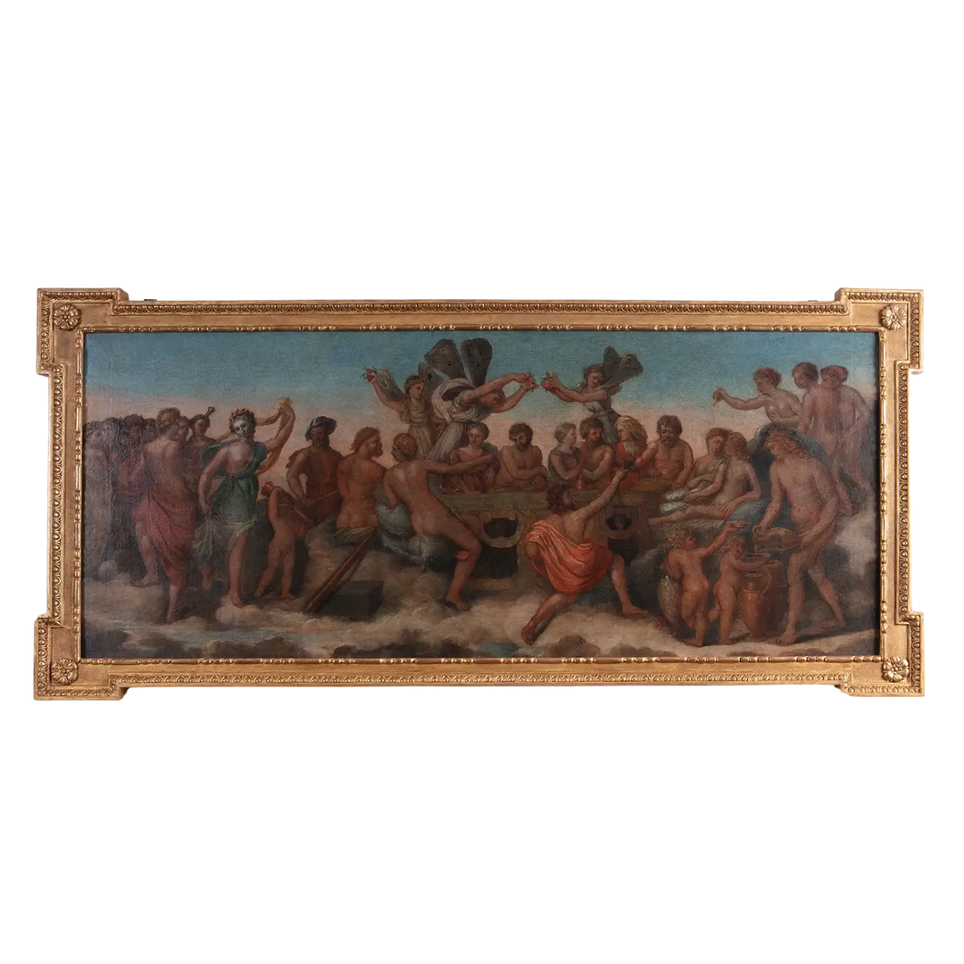 Marriage of Cupid and Psyche reproduction oil on canvas by Giovanni Francesco Penni, offered by Nwtiques