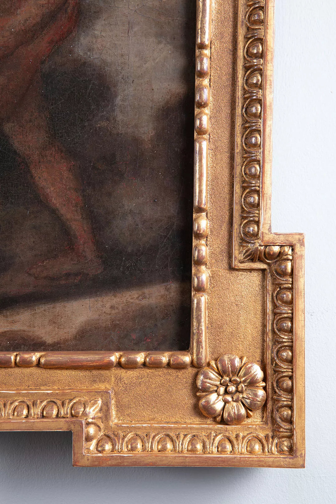 Close-up of ornate gold frame on Marriage of Cupid and Psyche reproduction by Nwtiques