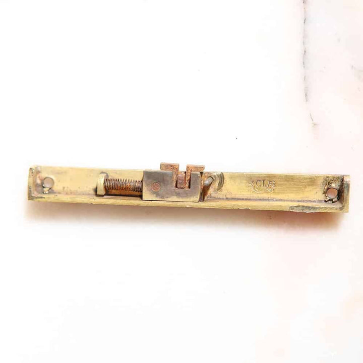 Close-up of gilt bronze lock from a Napoleon III French vitrine cabinet by Nwtiques