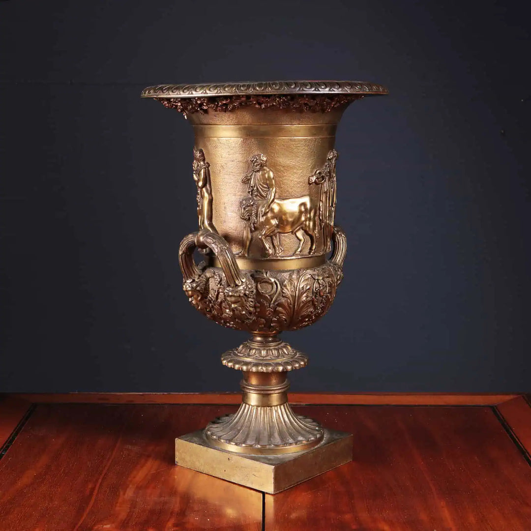 Grand Tour bronze vase with classical high relief figures and ornate handles by Collection CK20