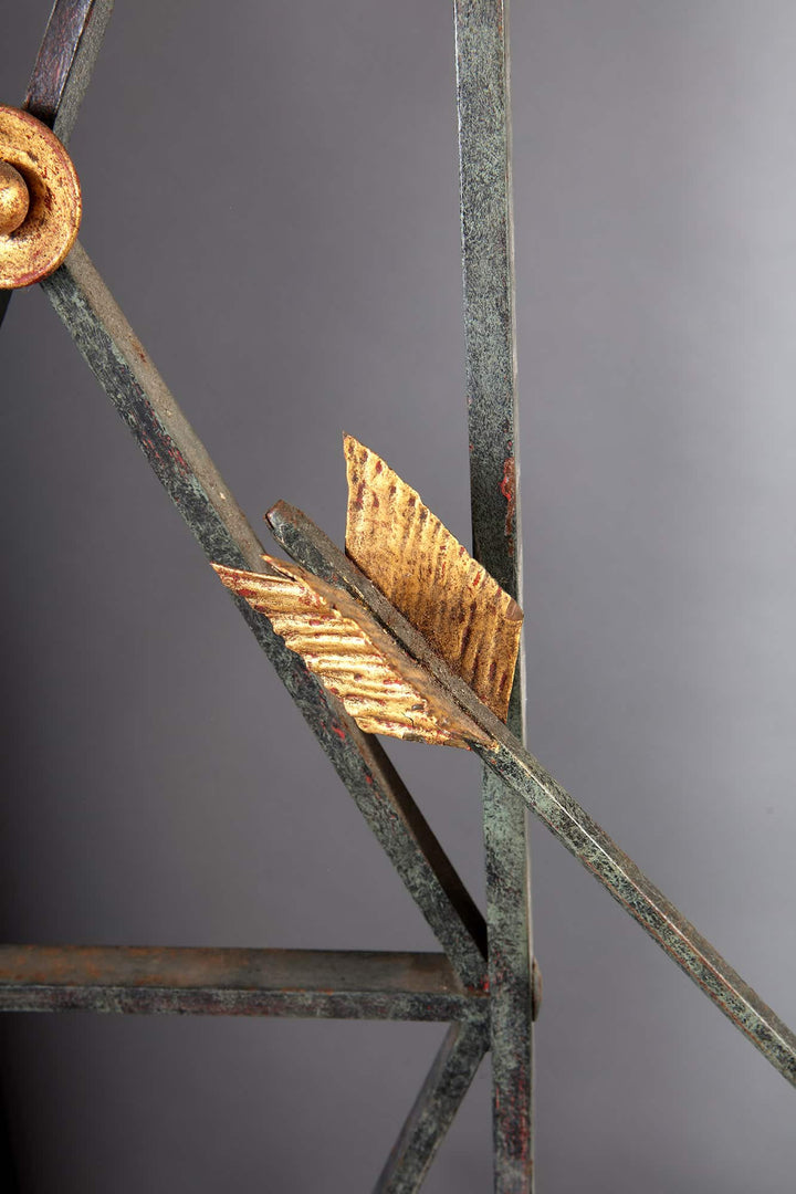 Close-up of the Pair of Window Grilles by Mark Brazier Jones from Collection CK10 showing wrought iron with gilt metal details