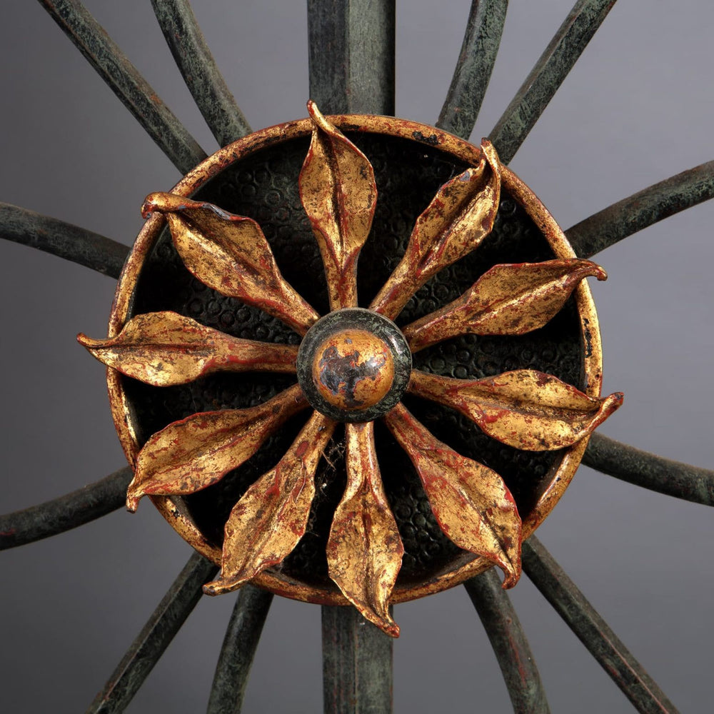Close-up of decorative window grille with gilded leaf motif from Collection CK10 by Mark Brazier Jones