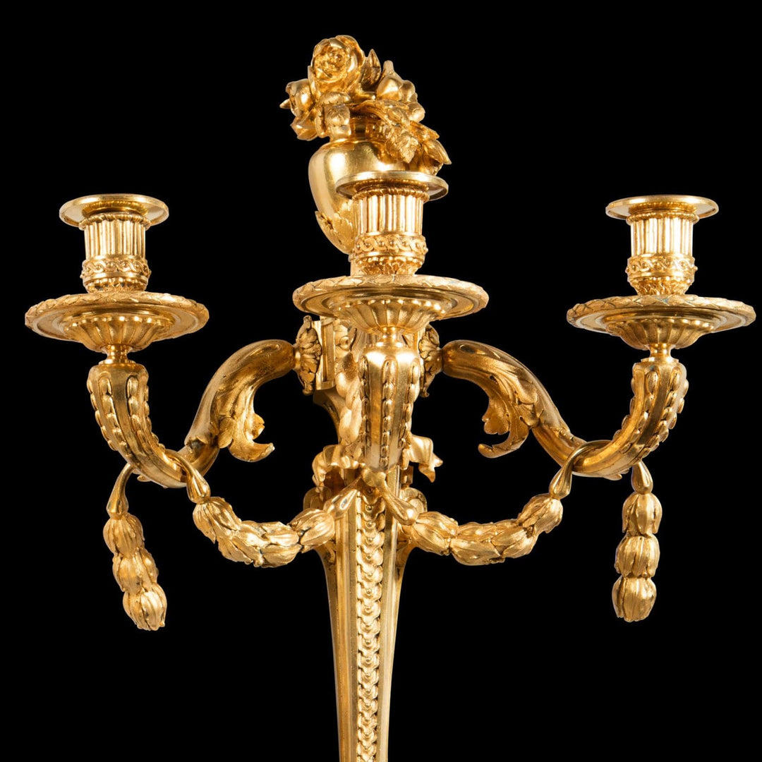 Pair Of Louis XVI Gilt Bronze Wall Appliques - Jean-Charles Delafosse
