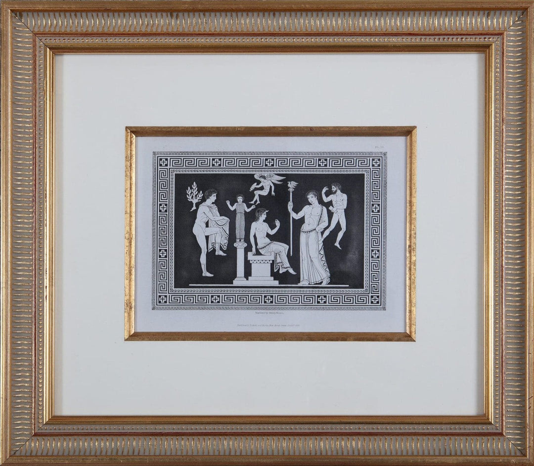 Framed 1848 vase engraving by H Moses from Sir Henry Englefield collection sold by Nwtiques