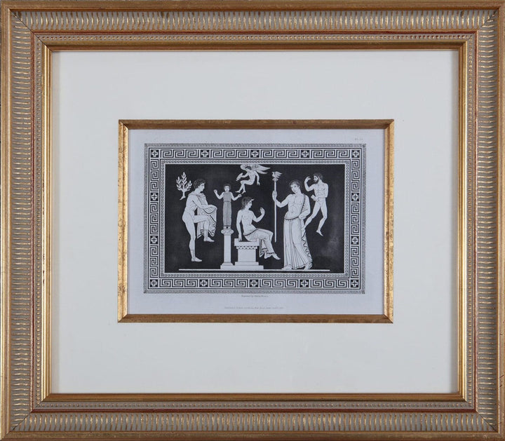 Framed 1848 vase engraving by H Moses from Sir Henry Englefield collection sold by Nwtiques