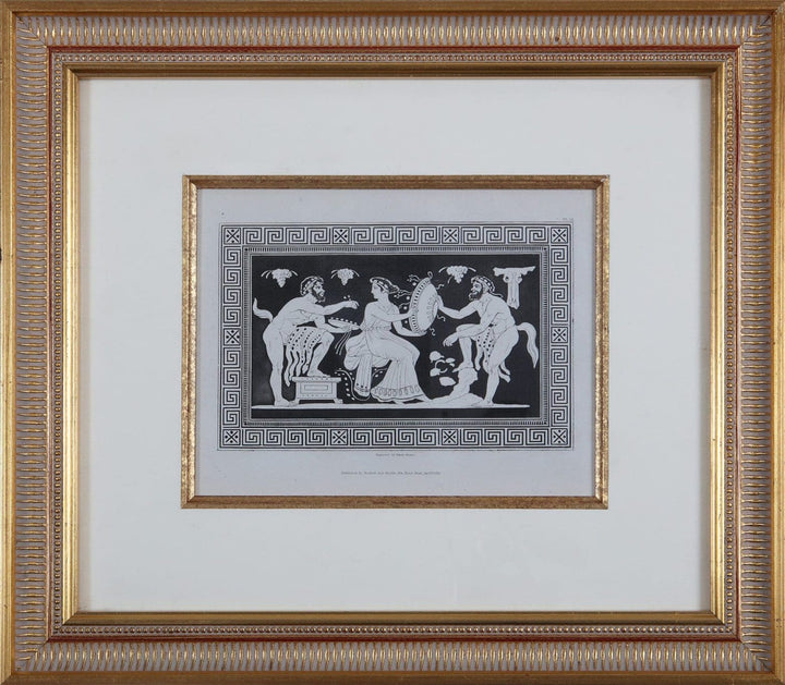 Framed antique engraving of classical vases by H. Moses from the Henry Englefield collection sold by Nwtiques