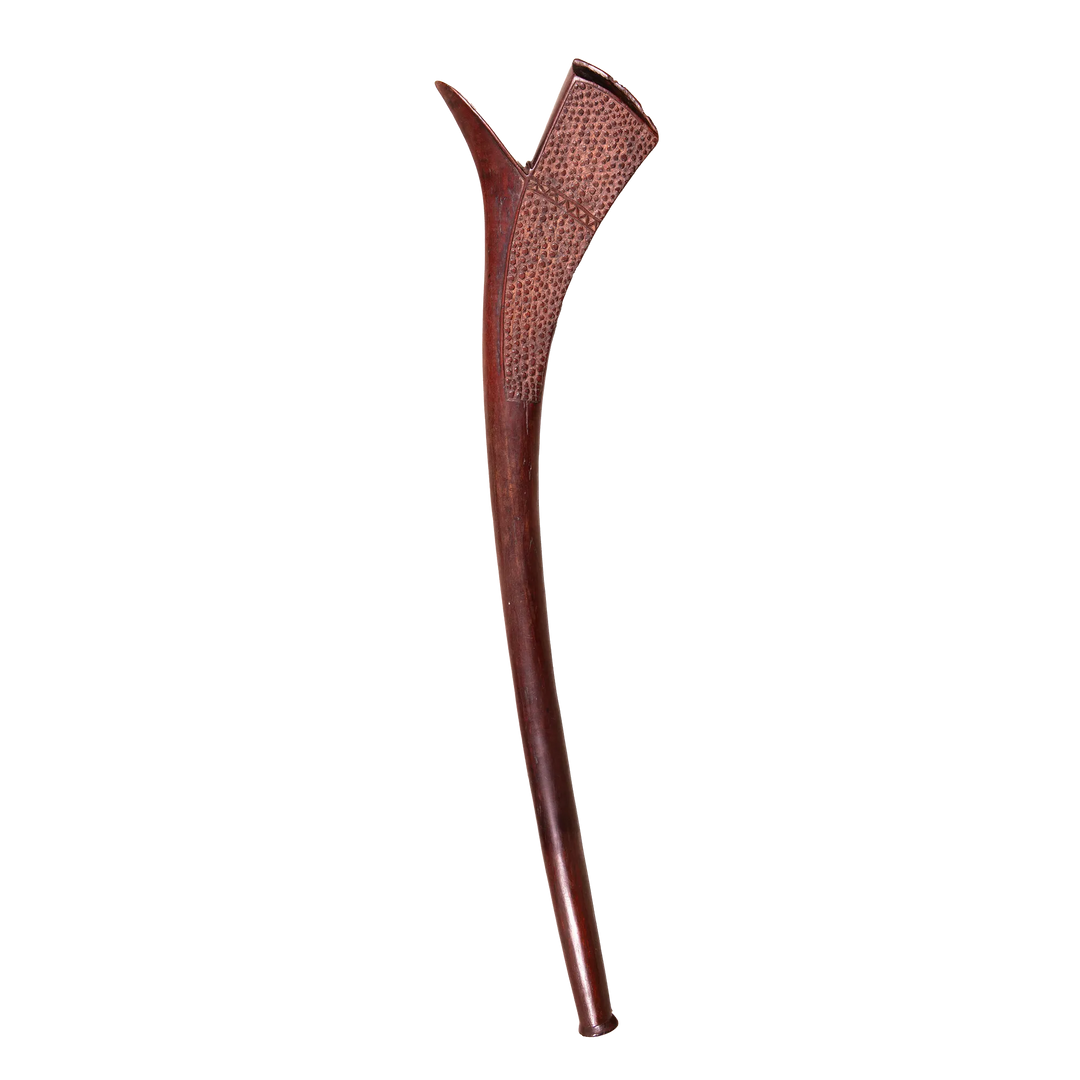 Fijian Gata war club carved from dense hardwood with intricate patterns by Collection ON20, symbolizing Polynesian heritage.