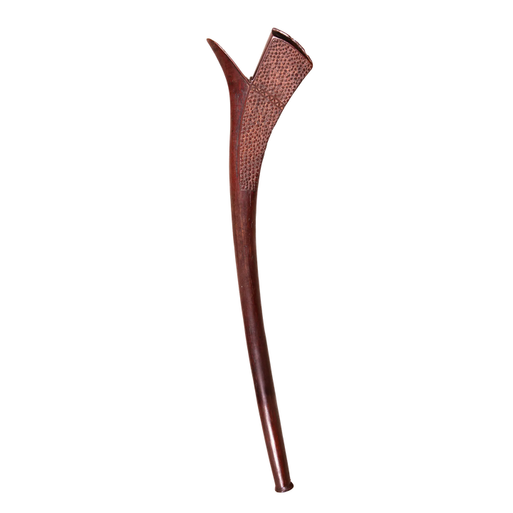 Fijian Gata war club carved from dense hardwood with intricate patterns by Collection ON20, symbolizing Polynesian heritage.