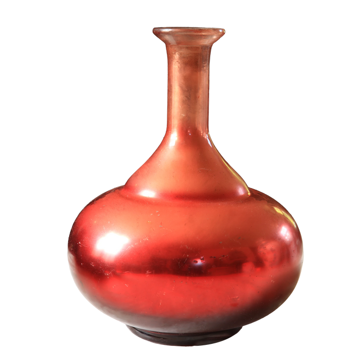 Pink Silvered Glass Vase Mounted as a Table Lamp