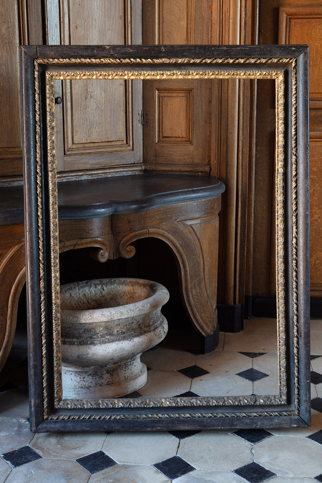 An Early 18th Century Italian Ebonised and Giltwood ‘Salvator Rosa’ Frame