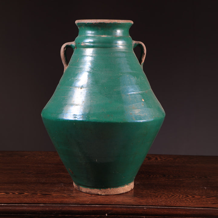 Tamegroute Green Glazed Pottery Vessel Mounted as a Table Lamp