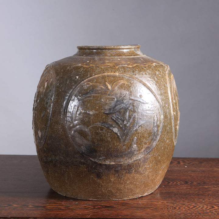Chinese Stoneware Martaban Jar Mounted as a Table Lamp