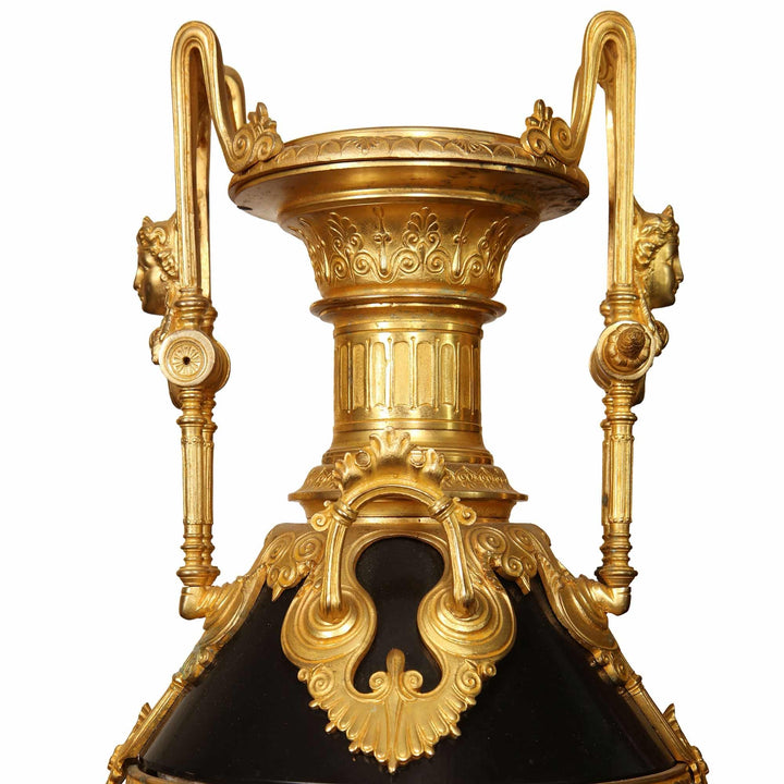Napoleon III gilt bronze urn with detailed neoclassical design by Nicholas Wells Antiques