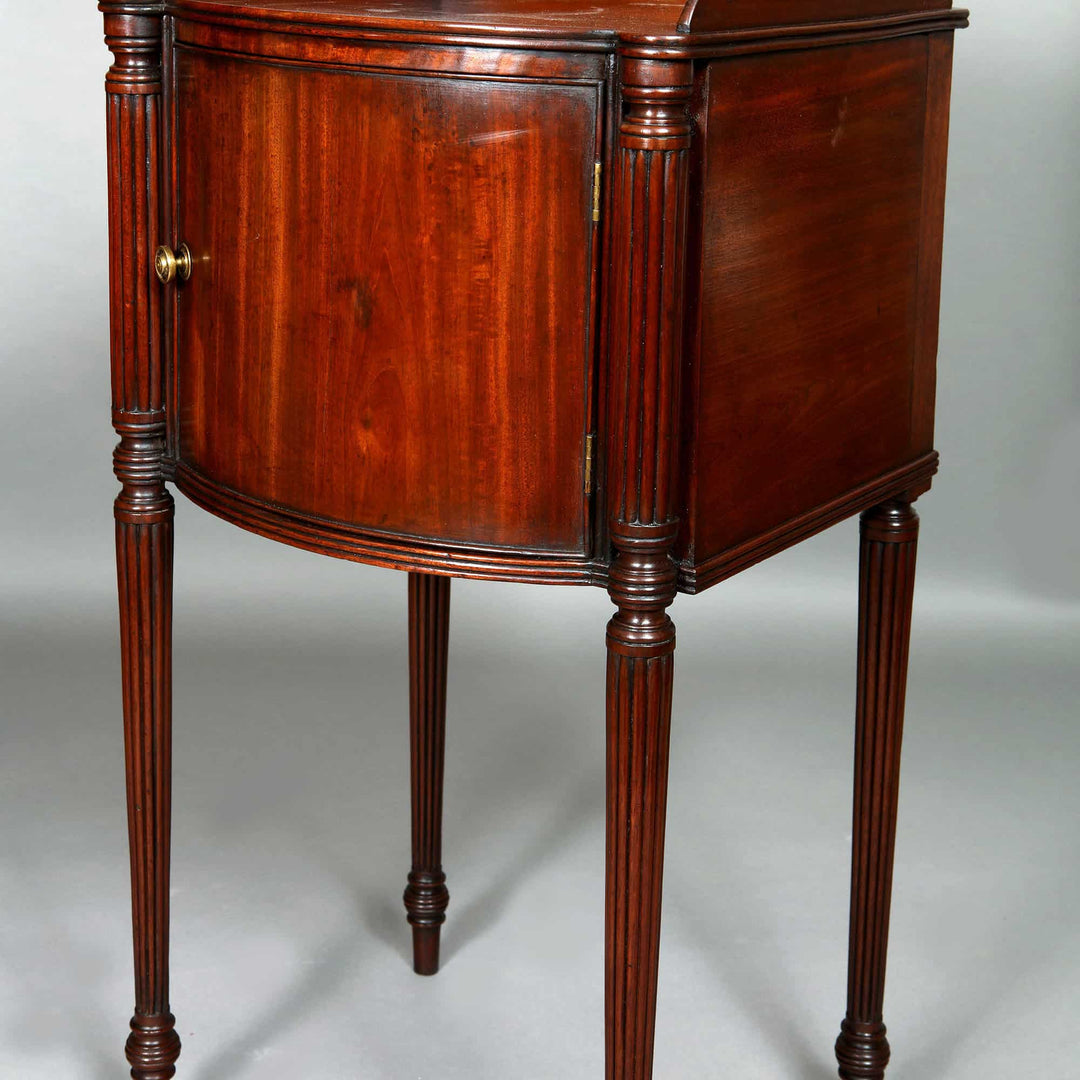 George III mahogany bedside cabinet with brass hardware and fluted legs by Collection CK20