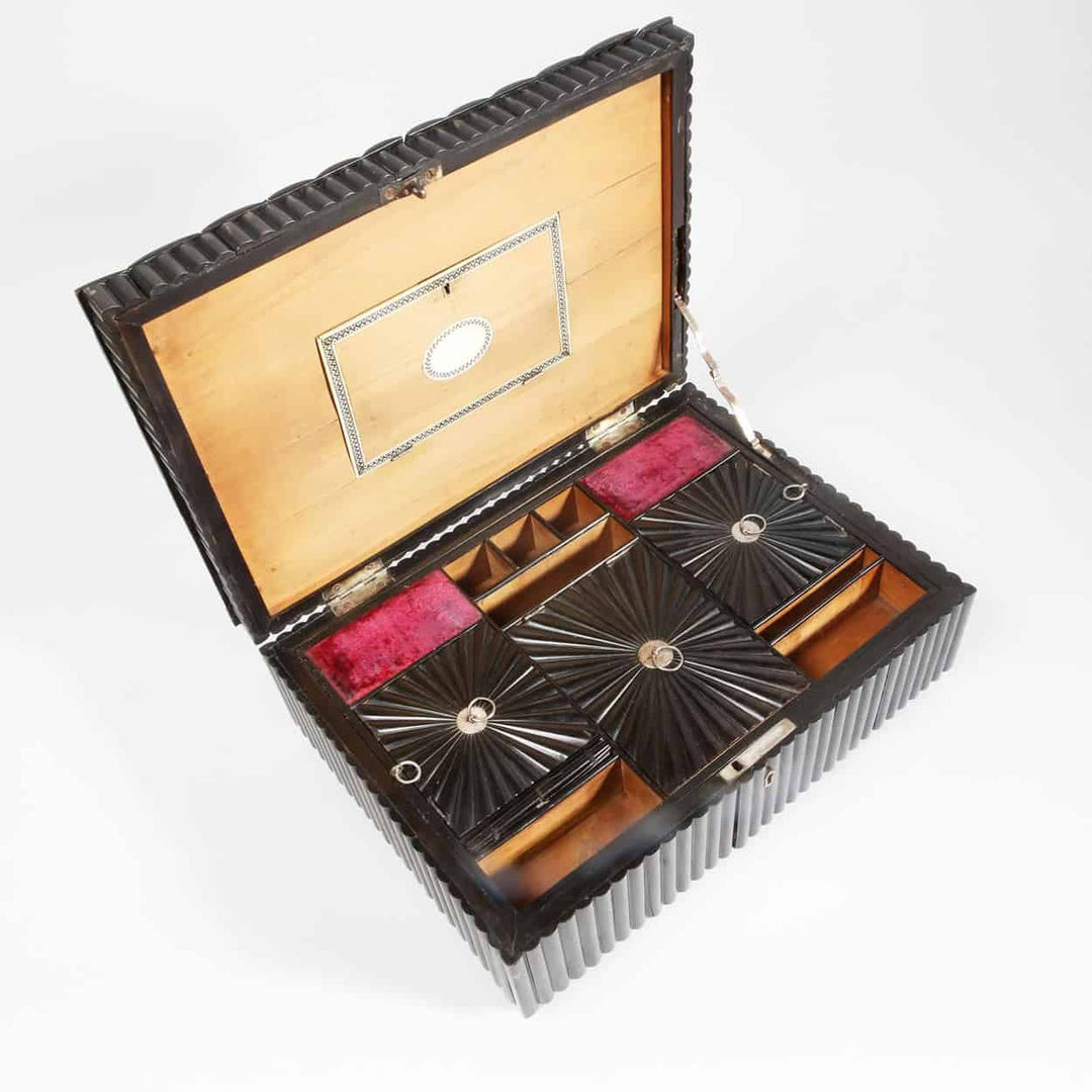 Anglo-Indian Workbox in Buffalo Horn &amp; Sandalwood