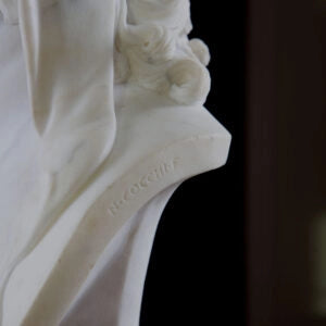 19th Century Bust of Paris in white Carrara marble signed N Cocchi showing fine classical sculpting detail.