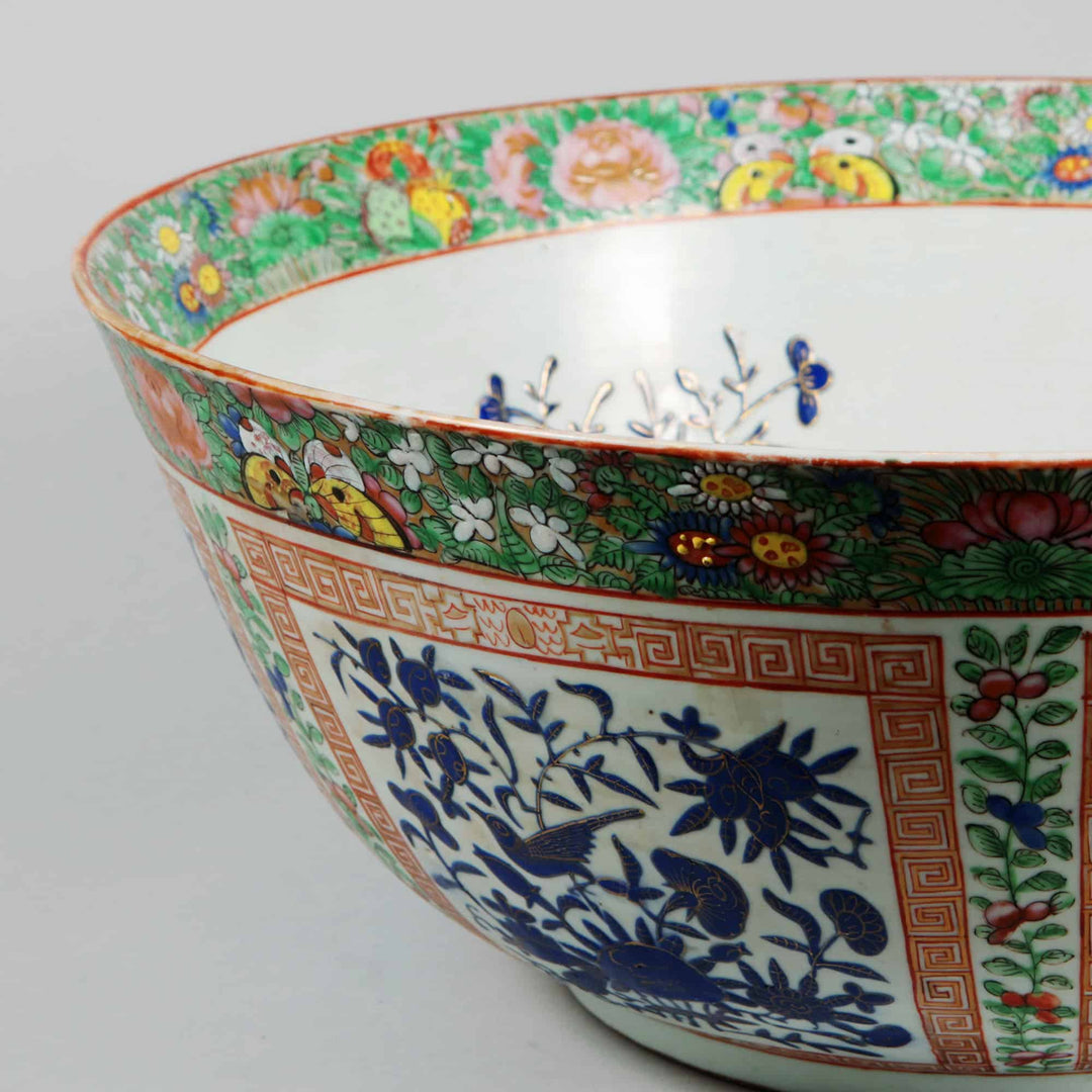 19th century Chinese export porcelain bowl with cobalt blue foliate designs for Islamic market by Nwtiques