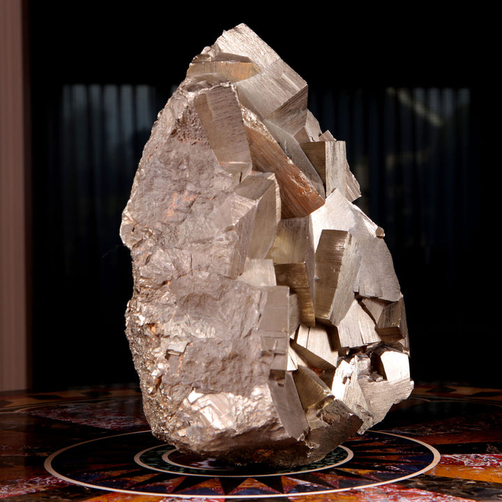 Pyrite specimen from Collection CK10 showcasing metallic cubic crystals and natural mineral beauty on decorative surface
