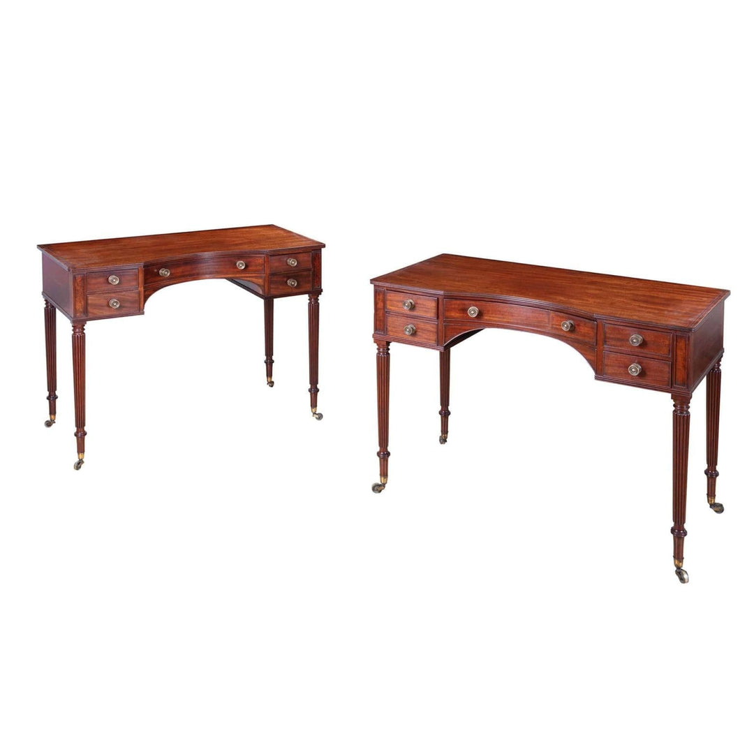Pair of mahogany dressing tables by Gillows Lancaster c.1800 with drawers on reeded legs from The Sold Archive