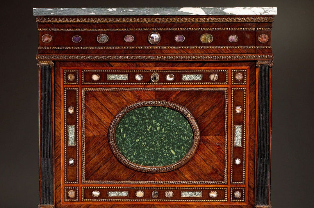 North Italian secretaire with hardstone inlay attributed to Giovanni Battista Maroni from Nwtiques