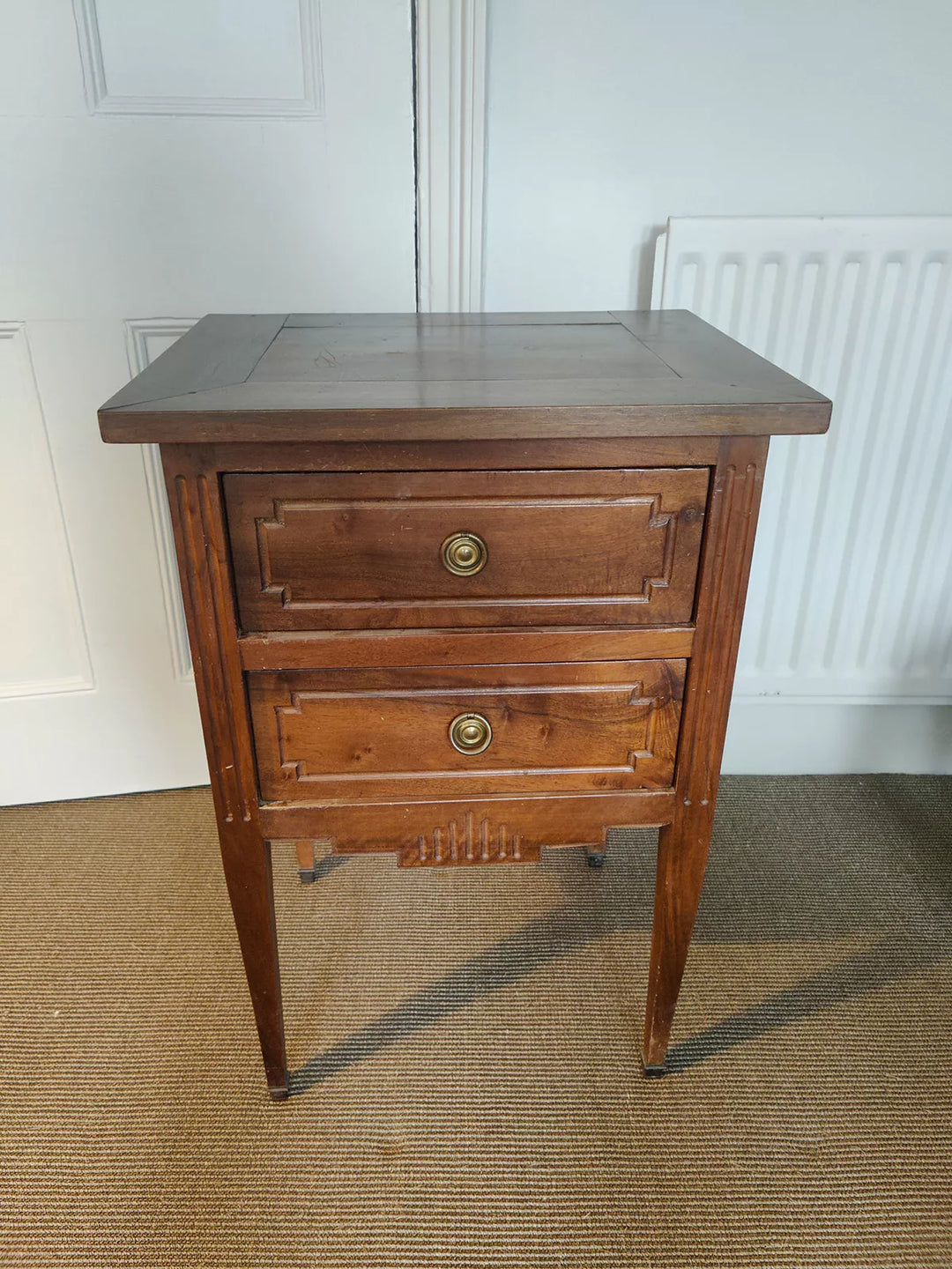 19th century neo classical walnut side cabinet with two drawers by Nwtiques in a classic style