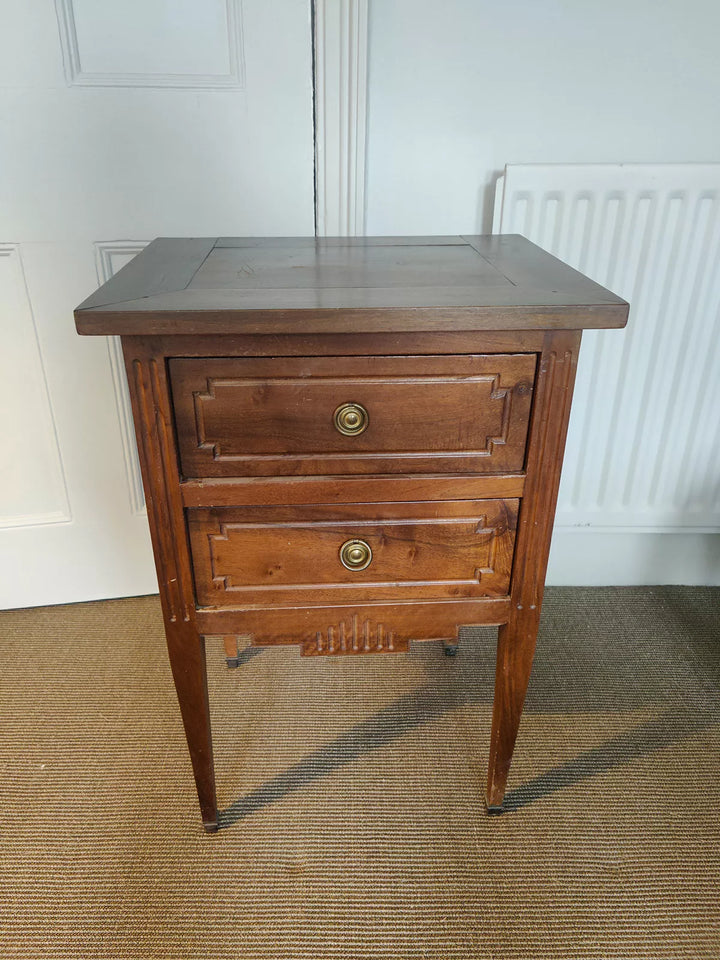 19th century neo classical walnut side cabinet with two drawers by Nwtiques in a classic style