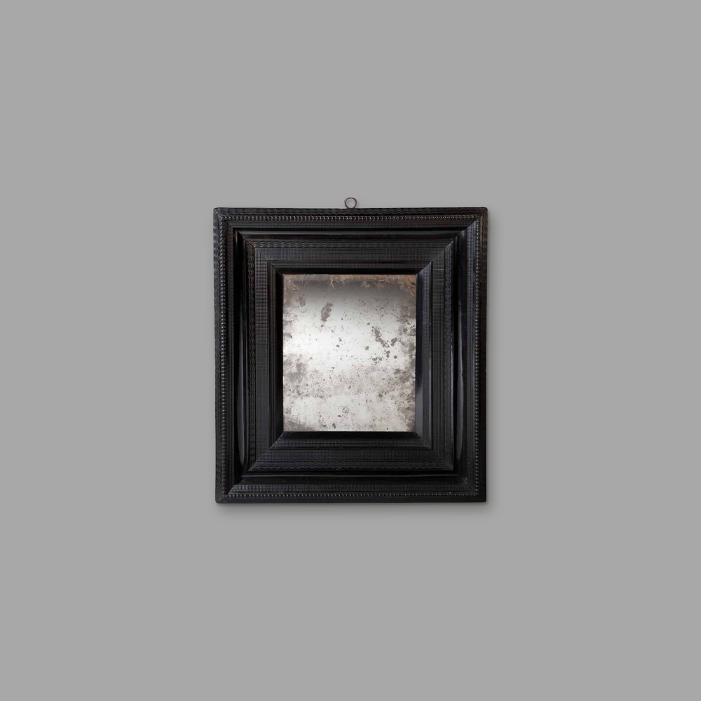 Early Dutch Ripple Molded Mirror 94x81 cm, on a plain mid-grey background.