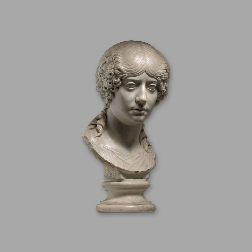 Minatia Polla, on a plain mid-grey background.