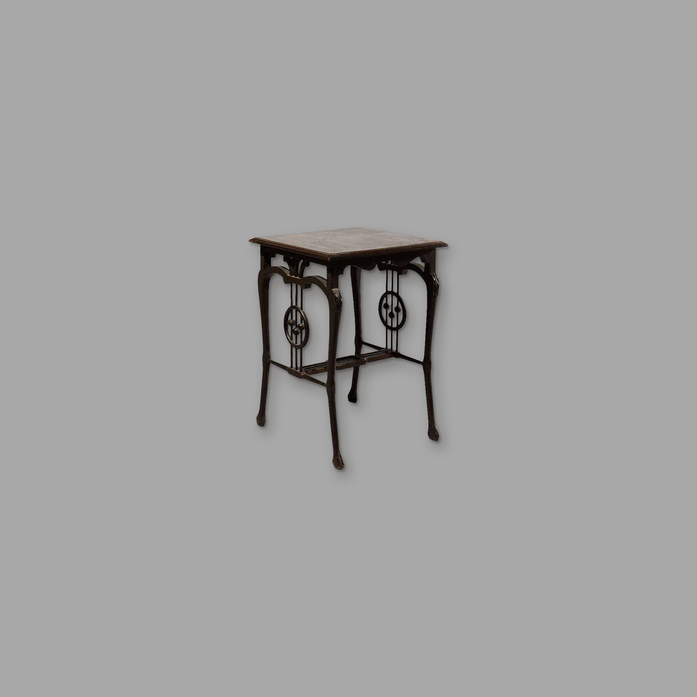 Indian Art Nouveau Music Room Table – Calcutta School, on a plain mid-grey background.
