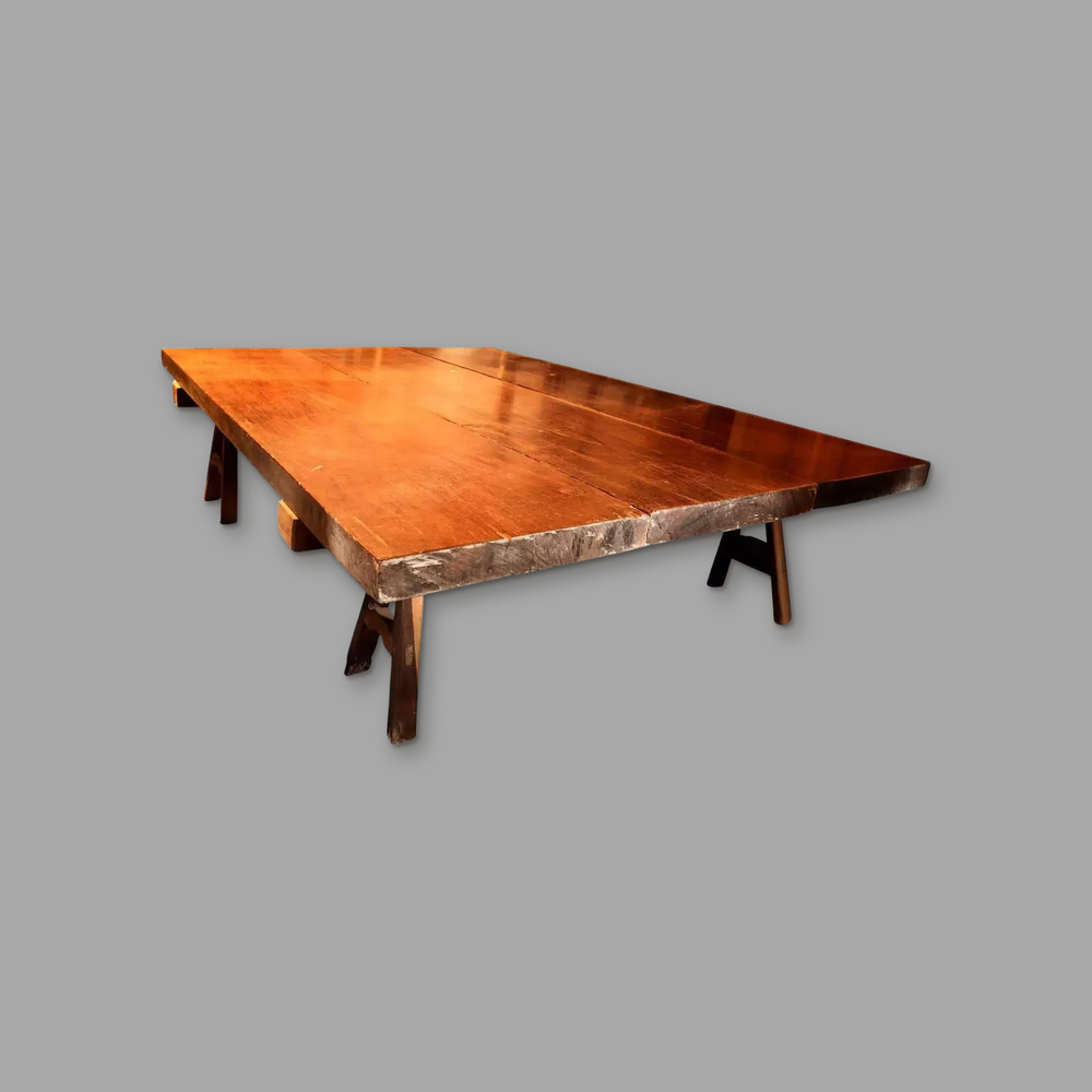 Padouk Low Table, on a plain mid-grey background.
