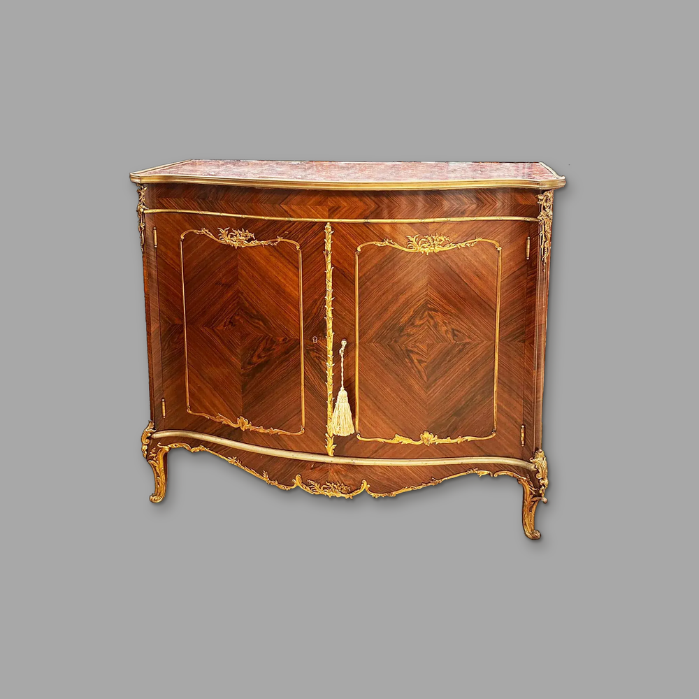 Napoleon III French Side Cabinet, on a plain mid-grey background.