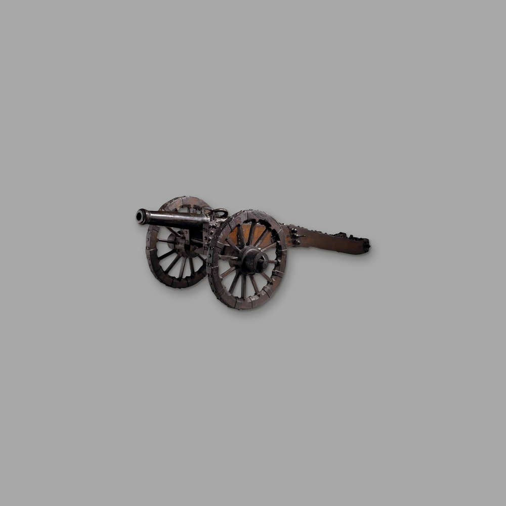 Bronze Field Gun | Antique | 18th Century, on a plain mid-grey background.