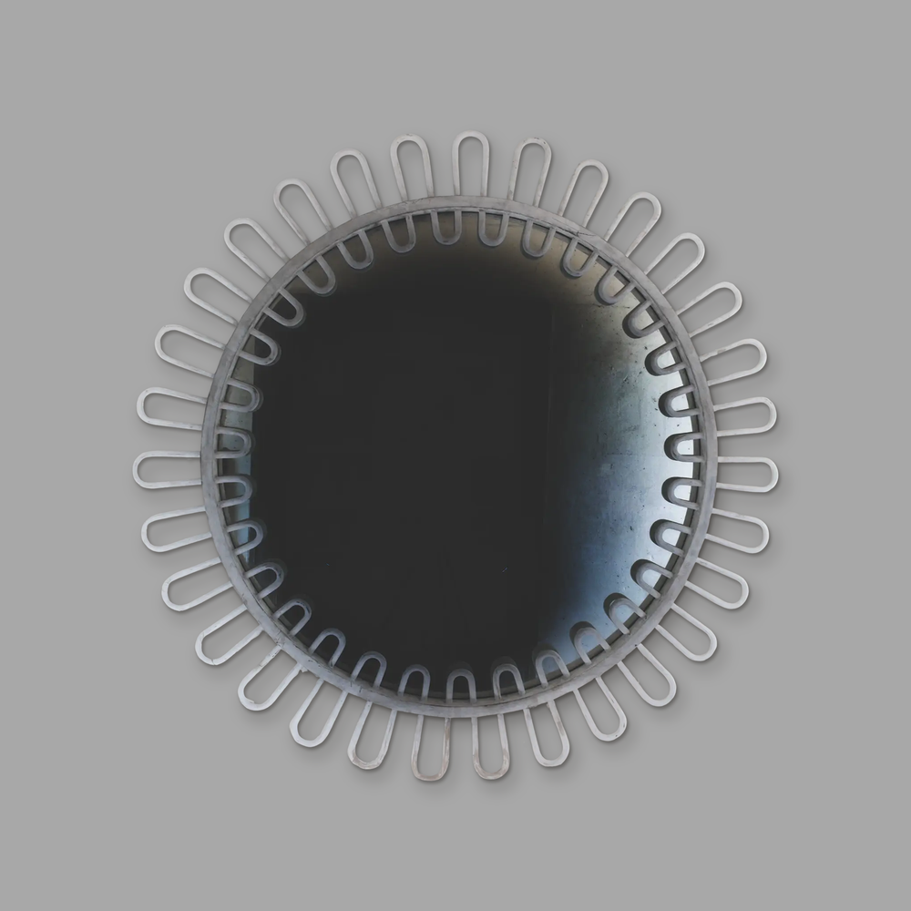 Large Circular Mirror, on a plain mid-grey background.