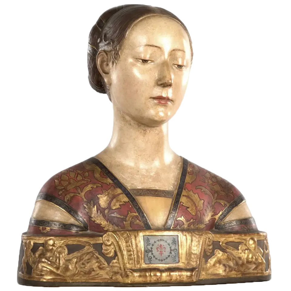 Terracotta bust of a woman after Francesco Laurana, circa 1890, offered by Nwtiques