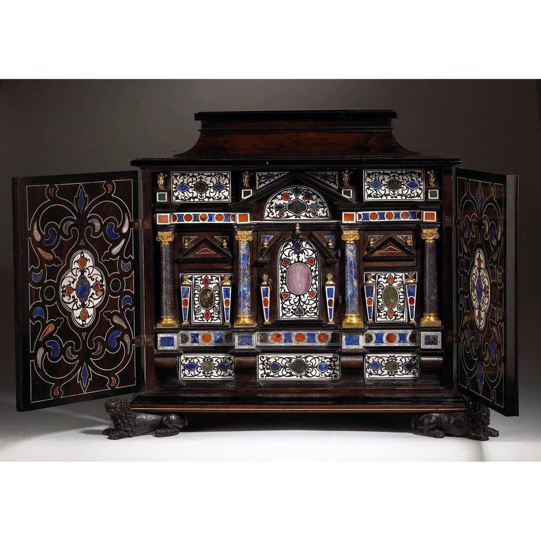 17th century Italian Baroque cabinet with lapis lazuli and agate inlays by Nicholas Wells Antiques