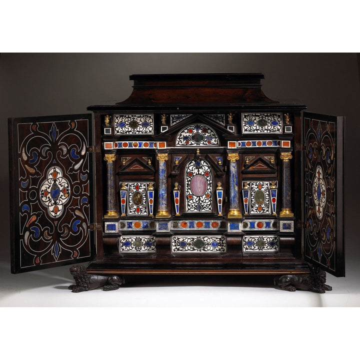 17th century Italian Baroque cabinet with lapis lazuli and agate inlays by Nicholas Wells Antiques