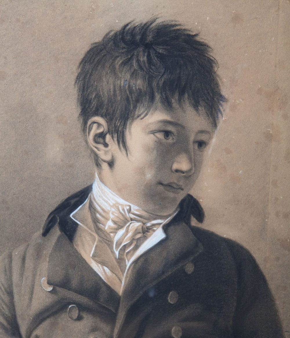 Elegantly detailed Consulat period drawing of a young man in refined attire by Collection TH20