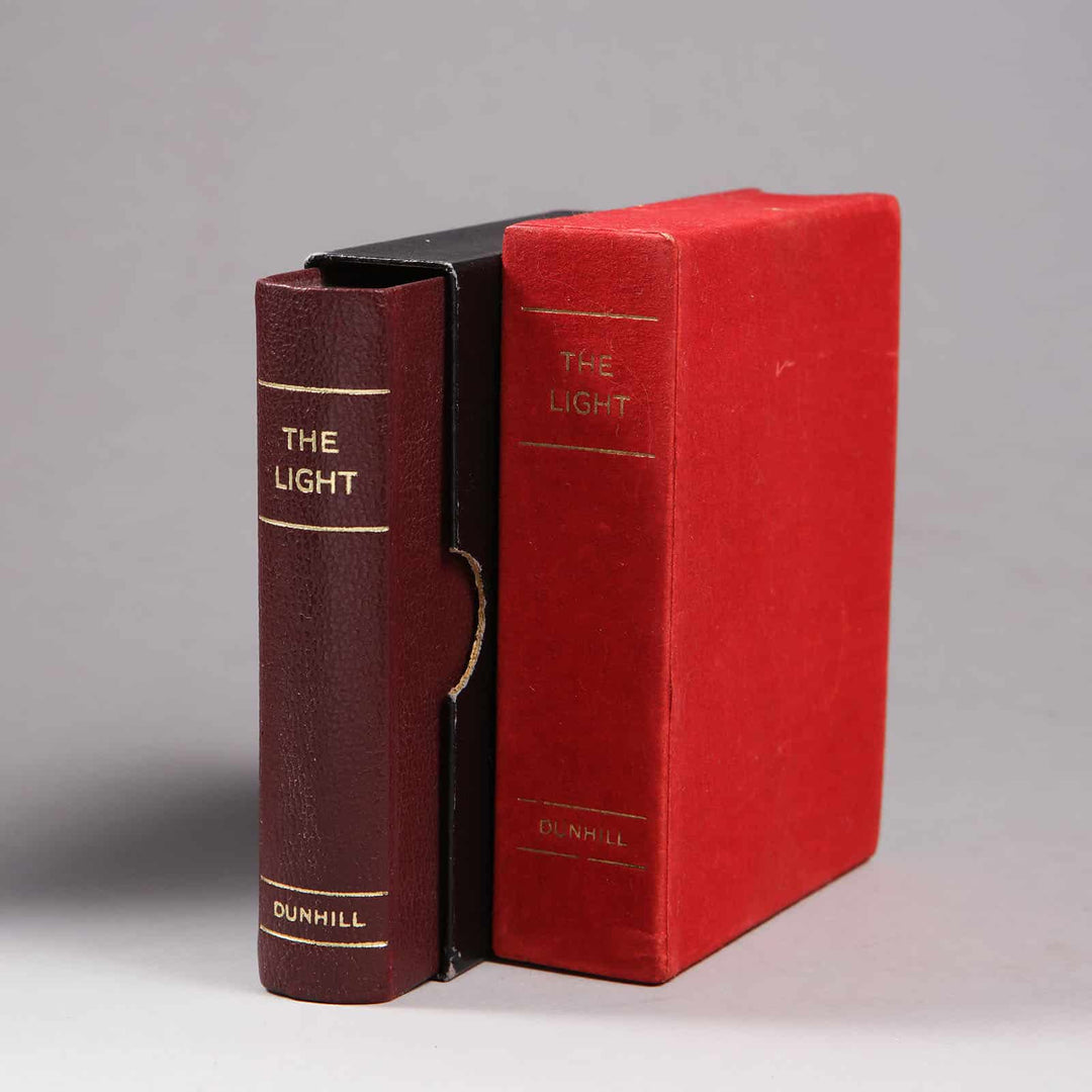 Dunhill ‘The Light’ Novelty Petrol Lighter in book form with leather cover by Nicholas Wells Antiques