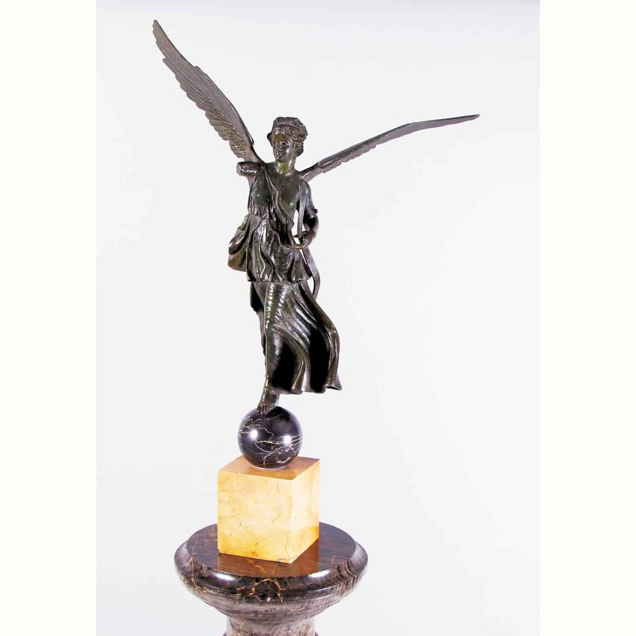 Bronze lost wax statue of Goddess Victory by Sabatino De Angelis et Fils displayed by The Sold Archive