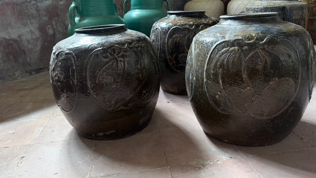Chinese Stoneware Martaban Jar Mounted as a Table Lamp