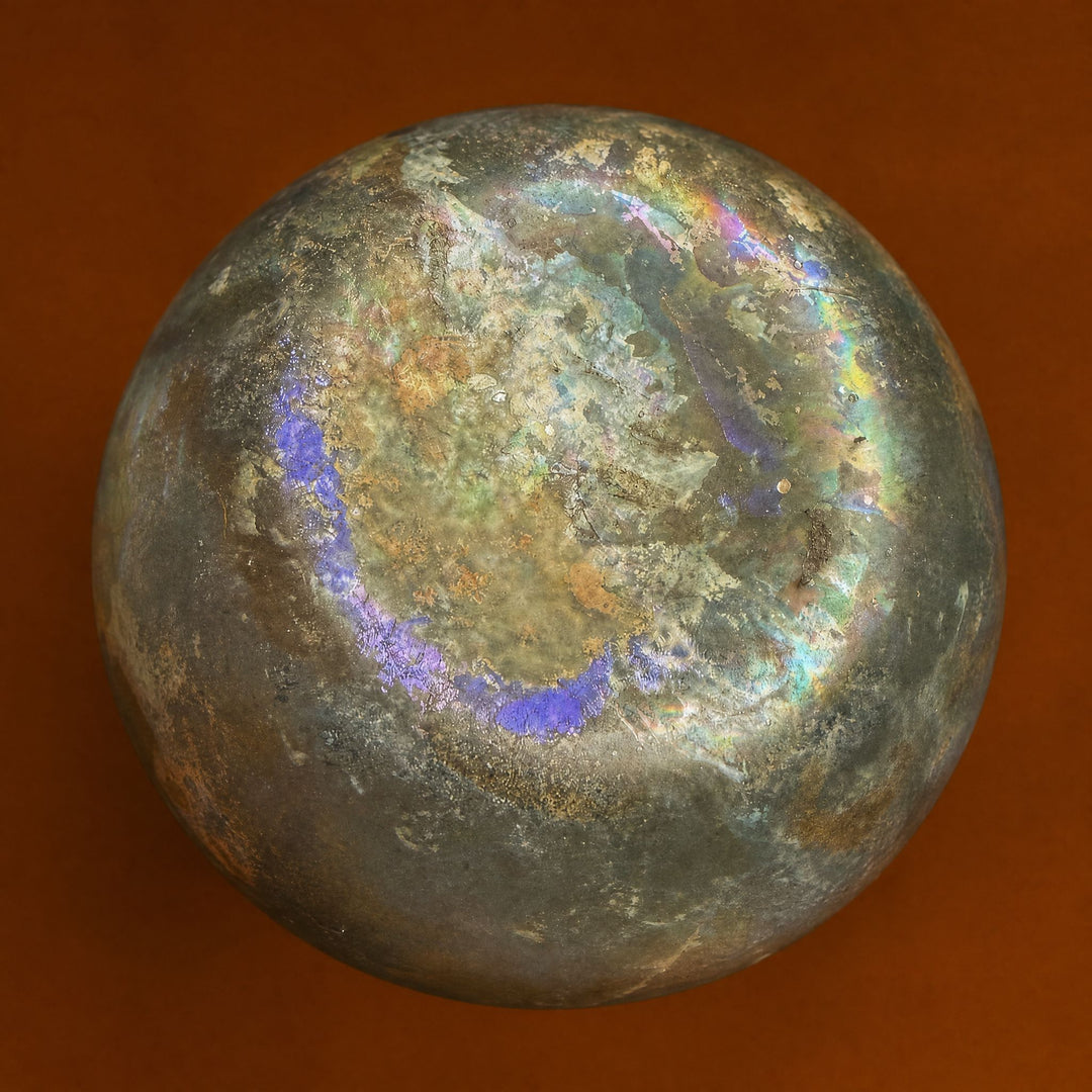 Ancient Roman Glass Bottle with Trailed Funnel Neck