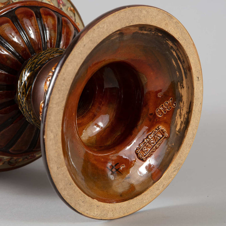 Close-up of a Wilhelm Schiller & Sohn marked Romantic Bohemian neo-classical vase from Collection TH20