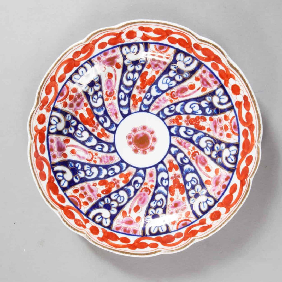 Regency porcelain plate with blue and red Worcester Queen Charlotte pattern by Collection TH10