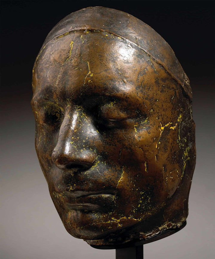 Benjamin Robert Haydon life mask of John Keats cast in 1816 mounted on wooden base England circa 1816.