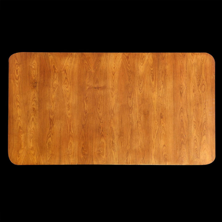 William IV Kingwood End Support Writing Table top view showing kingwood veneer and curved corners.
